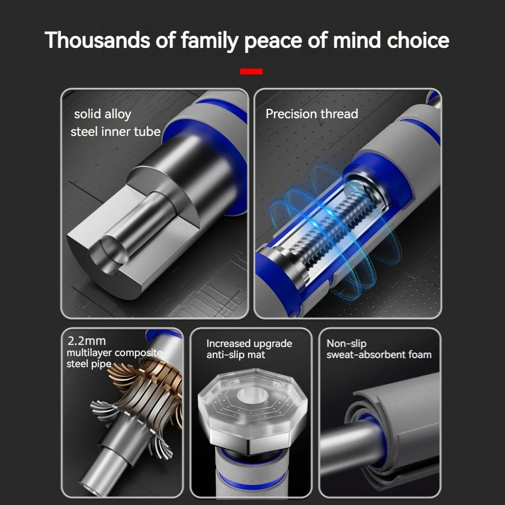 Teleskop-Tür-Zugstange, rutschfest, für Chin-Up-Fitnessgeräte, verstellbar, für Zuhause, Fitnessstudio, Krafttraining, strapazierfähig, für Männer und Frauen