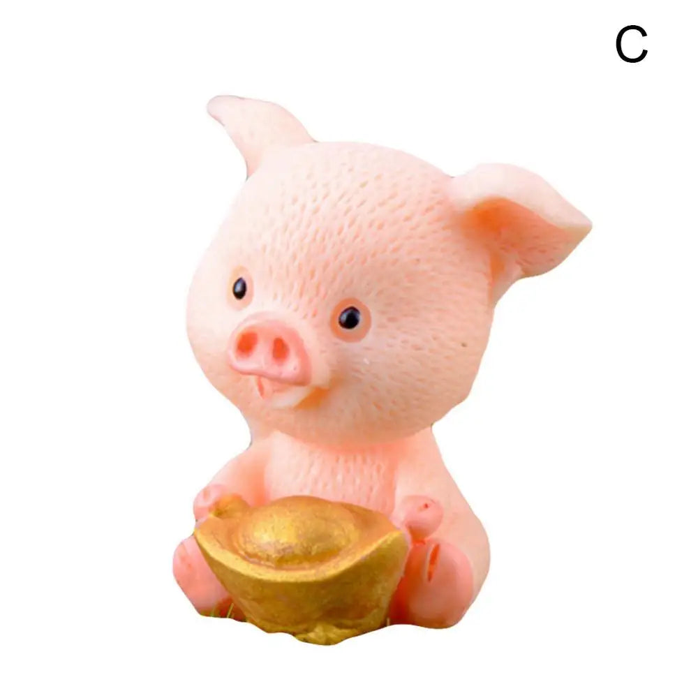 3-4 cm Harz Glück Schwein Figur Geld Piggy Statue DIY Miniatur Garten Tisch Ornament Auto Dashboard Puppen Für ohrring Schlüsselbund