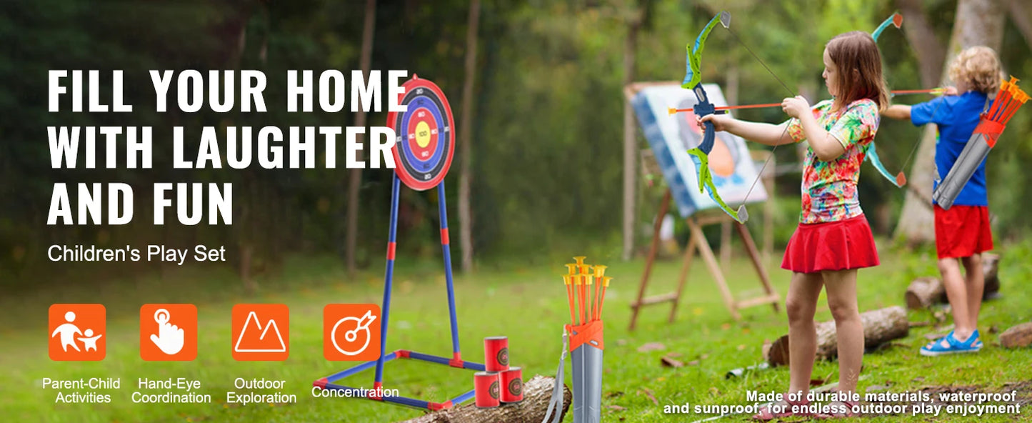 SucceBuy Pfeil- und Bogen-Set für Kinder, 2er-Pack, LED-Bogenschießen-Set mit 20 Pfeilen, 2 Pistolen, Outdoor-Spielzeug für Kinder, Jungen und Mädchen ab 6 Jahren