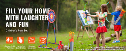 SucceBuy Pfeil- und Bogen-Set für Kinder, 2er-Pack, LED-Bogenschießen-Set mit 20 Pfeilen, 2 Pistolen, Outdoor-Spielzeug für Kinder, Jungen und Mädchen ab 6 Jahren