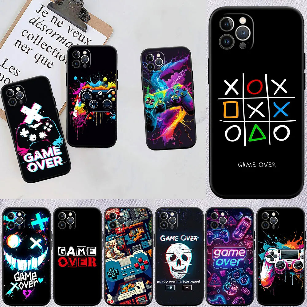 IX16 Game Over Neue Luxus-Handyhülle für iPhone SE X XS XR 16E 11 Pro Max 8 7 6 6s Plus