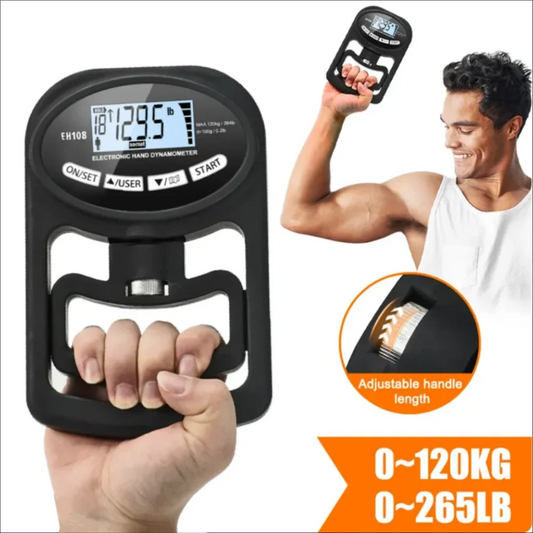 Griffstärke-Tester, 265 lbs/120 kg, Griffstärke-Messgerät, digitales Handdynamometer, USB-LCD-Bildschirm, Handgriff für Power Training Sport