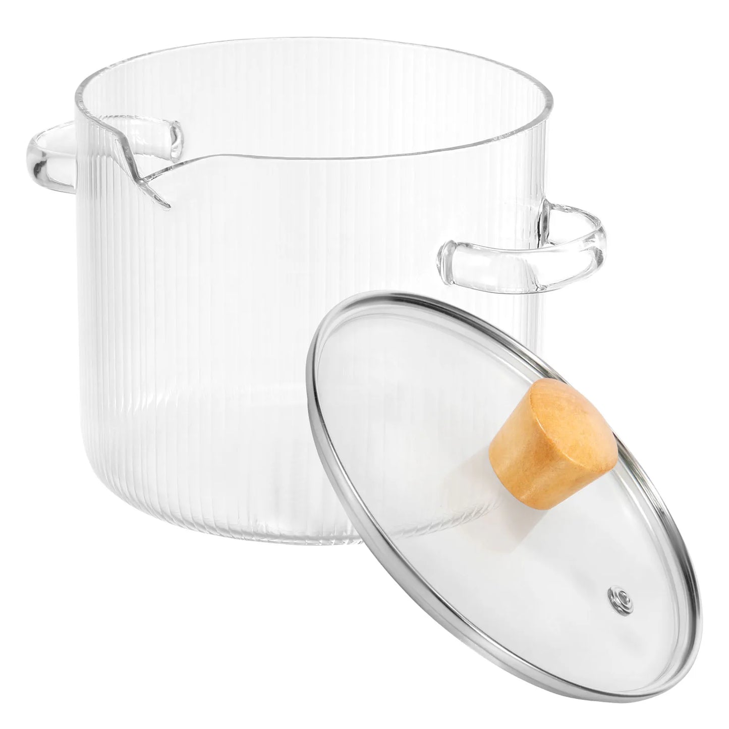 1,6/2,3 l Glas-Kochtopf mit Deckel, Glas-Topf, Müsli, Schüsseln, Topf für Herd, hohes Borosilikat, klares Kochen, Suppe, Backformen