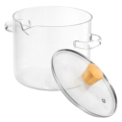 1,6/2,3 l Glas-Kochtopf mit Deckel, Glas-Topf, Müsli, Schüsseln, Topf für Herd, hohes Borosilikat, klares Kochen, Suppe, Backformen