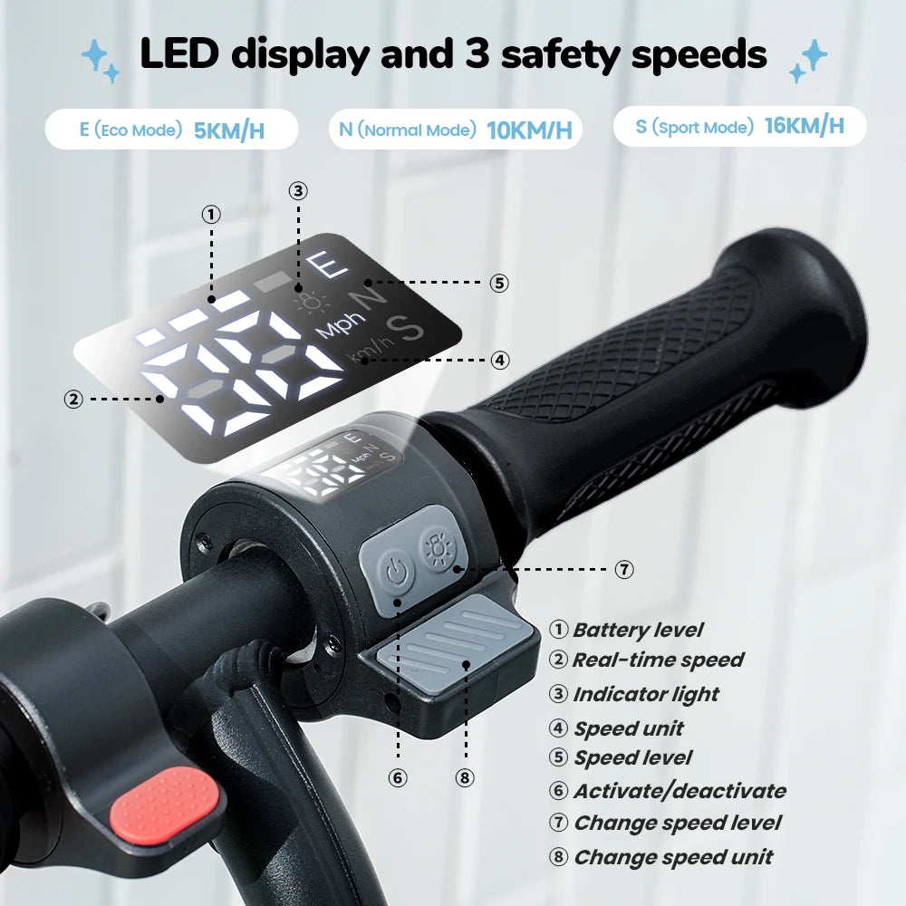 Kinder-Elektroroller K2Pro 150 W Motor 6 Zoll Reifen 18 V Batterie 16 km h Höchstgeschwindigkeit 6–9 km Reichweite Orange Schwarz 3 Geschwindigkeitsgetriebe mit LED