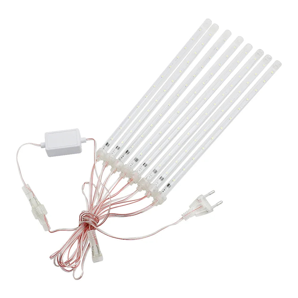 30 cm/50 cm Wasserdichte Meteorschauer Regen 8 Röhre LED Lichterketten Für Outdoor Urlaub Weihnachten Dekoration Baum EU/US/AU/UK Stecker