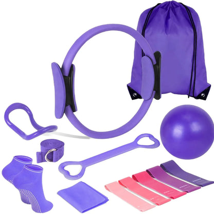 13-teiliges Pilates-Ball-Set, Widerstandsbänder und perfekt mehr und Ausrüstung für Heimtraining, Pilates-Ring für Heim-Pilates-Ausrüstung