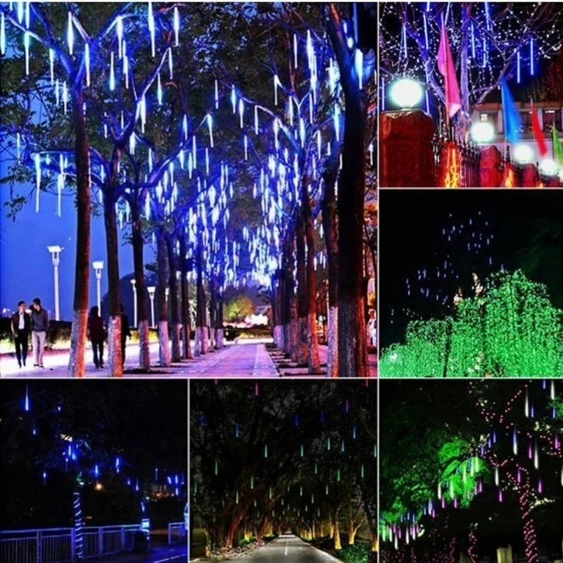 30 cm/50 cm Wasserdichte Meteorschauer Regen 8 Röhre LED Lichterketten Für Outdoor Urlaub Weihnachten Dekoration Baum EU/US/AU/UK Stecker