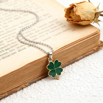 50 Stück glückliches vierblättriges Kleeblatt-Charm-Anhänger, Kleeblatt-Anhänger zum Aufhängen, vier Blütenblätter, Glücksblatt-Anhänger-Charm, DIY-Schmuckzubehör