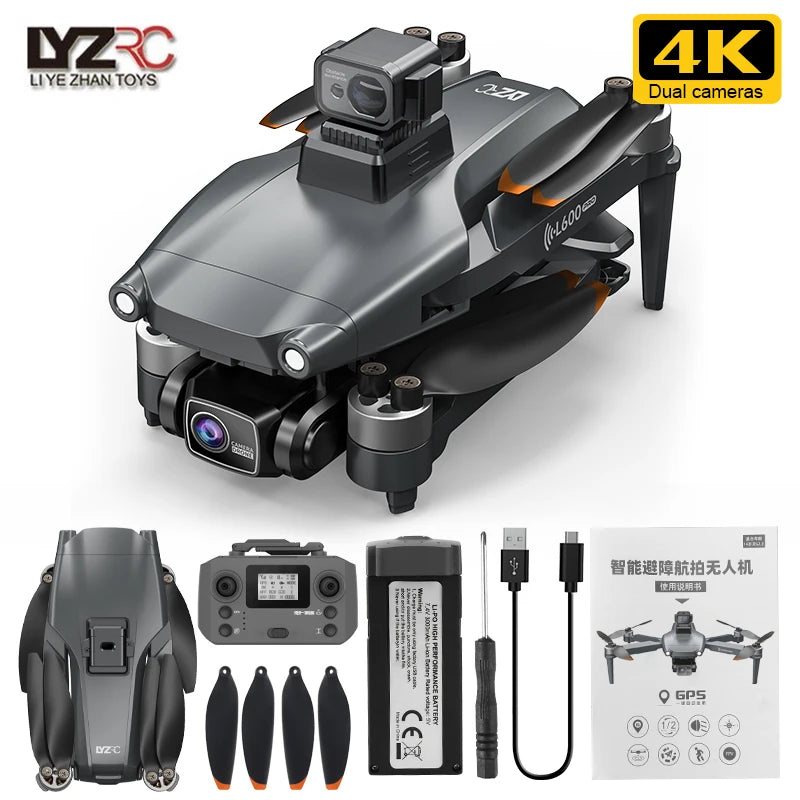 L600 PRO GPS-Drohne, professionelle 4K HD Dual-Kamera 360° °   Hindernisvermeidung Bürstenloser Motor 5G WIFI FPV RC Quadcopter Spielzeug Eders