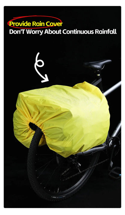 Rhinowalk Fahrrad-Gepäckträgertasche, 22/40/50 l, wasserdichte doppelseitige Fahrrad-Satteltasche mit innerer Stützplatte, erweiterbarer Aufbewahrungsgurt