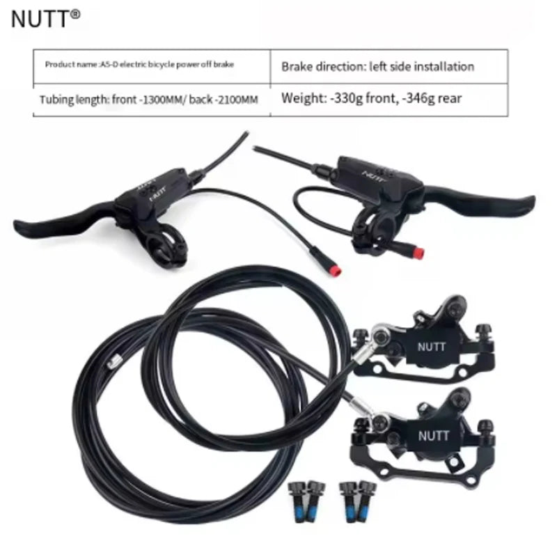 NUTT 2 Kolben Elektrofahrrad Hydraulische Bremsen 140 160 180 mm Rotor für Zero 10X 11X KUGOO G1 G2 Pro Elektroroller Bremssatz