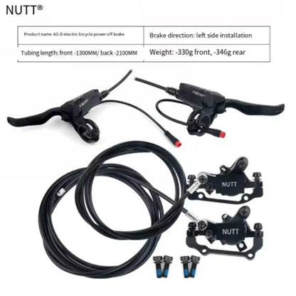 NUTT 2 Kolben Elektrofahrrad Hydraulische Bremsen 140 160 180 mm Rotor für Zero 10X 11X KUGOO G1 G2 Pro Elektroroller Bremssatz