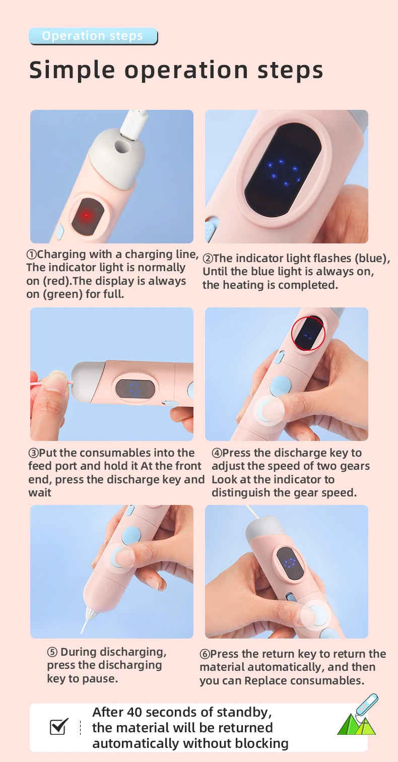 3D-Stift Drucks tift 3D-Druck Cartoon-Muster für Kinder niedrige Temperatur mit kostenlosen pcl Filament Smart Toys Geschenk für Jungen und Mädchen