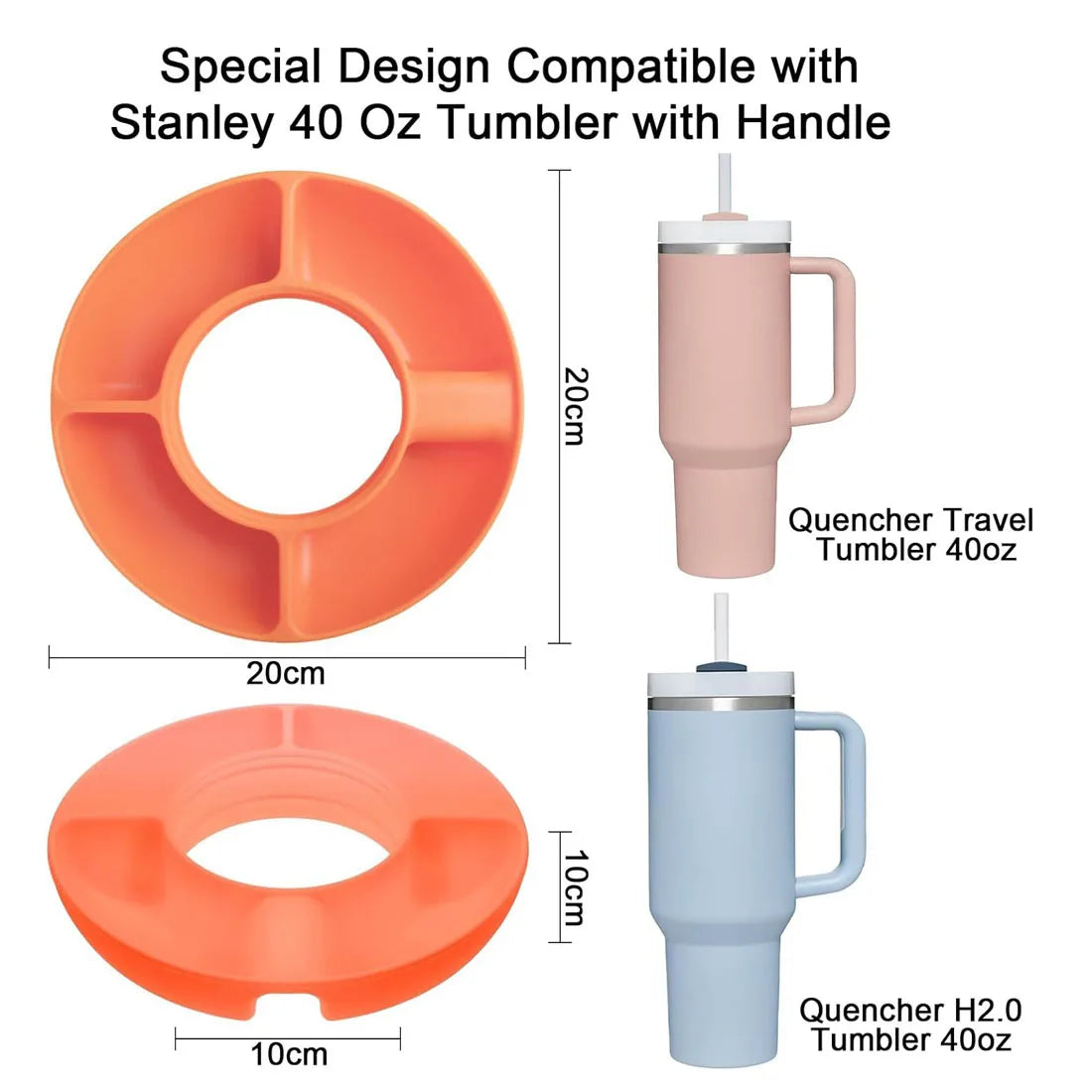 Snackschale für Stanley 40oz Becher mit Griff, für Stanley Cup Zubehör Snack-Tablett