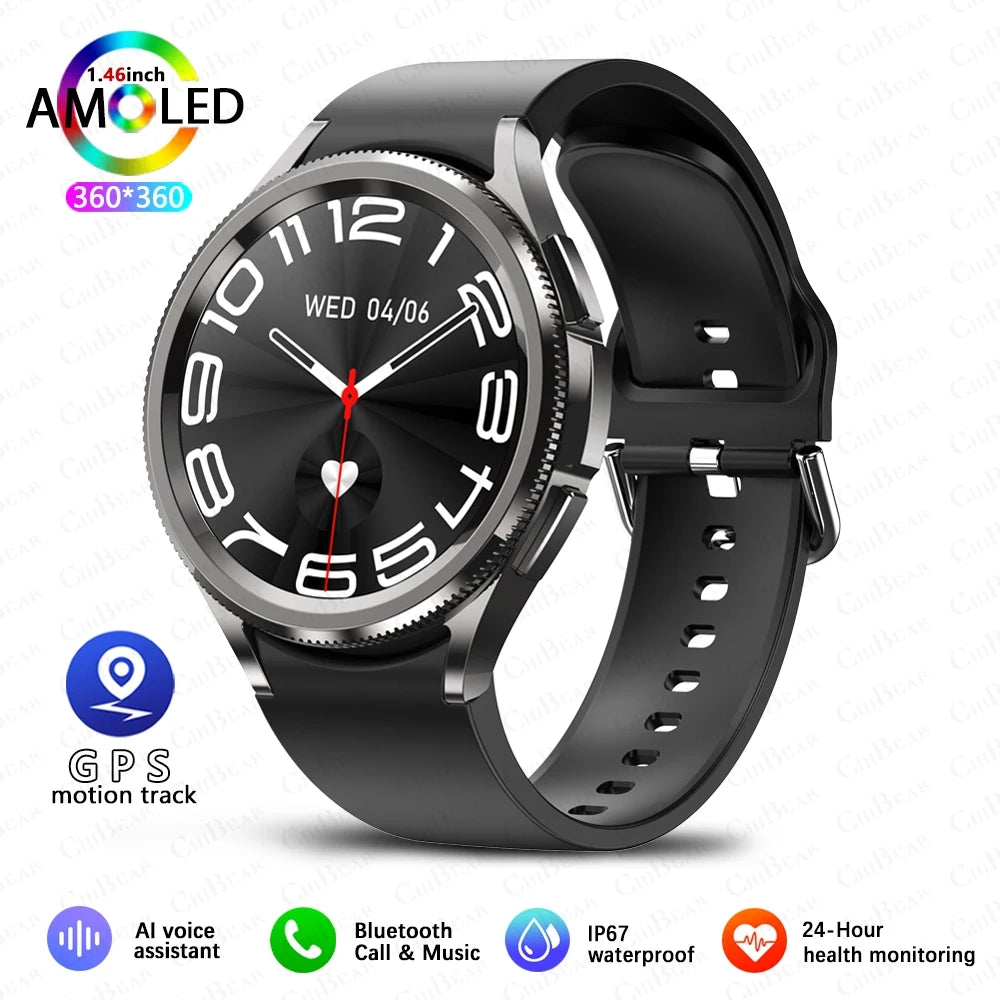 Uhr 6, klassische Bluetooth-Anruf-Smartwatch für Herren, GPS, Outdoor-Sport, Fitness, Modell, Gesundheit, Herzfrequenzmesser, Smartwatch, 2025, Neu