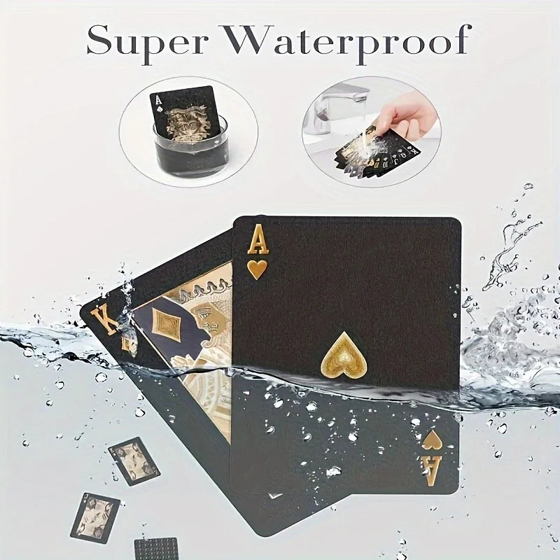 Coole wasserfeste Spielkarten aus schwarzem Gold, ein Deck von Spielkarten mit Weihnachten, Halloween, Thanksgiving-Geschenken, Spielgeschenk