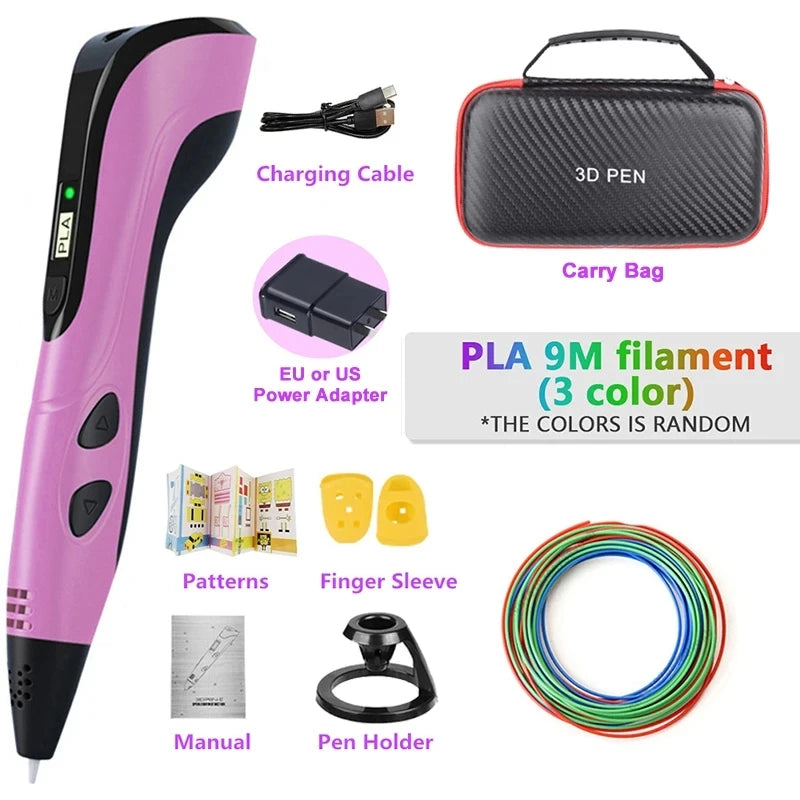 3D-Druckstift DIY Stifte 3D-Stift für Kinder Kinder kreative Kinder Geburtstags geschenk mit Pla Filament tragbare Reise Fall neu