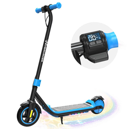 Ever cross tech e6 Elektro roller für Kinder, 7 "leichter E-Roller für 6-12 Jahre, Elektro roller mit einer Reichweite von bis zu 15 km und 7-farbigen Lichtern, 3 Geschwindigkeit smodi (8, 12, 16 km/h)