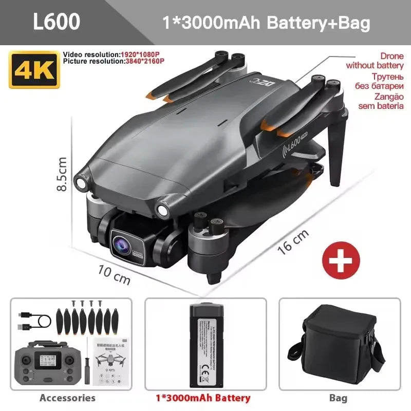 L600 PRO GPS-Drohne, professionelle 4K HD Dual-Kamera 360° °   Hindernisvermeidung Bürstenloser Motor 5G WIFI FPV RC Quadcopter Spielzeug Eders