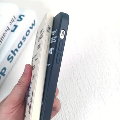 Hülle für iPhone 15 14 13 12 11 XSM X XR 6 7 8 Plus Wasserdichte Soft Case Schwarz Weiß Air Case Full Protect Case iPhone 12