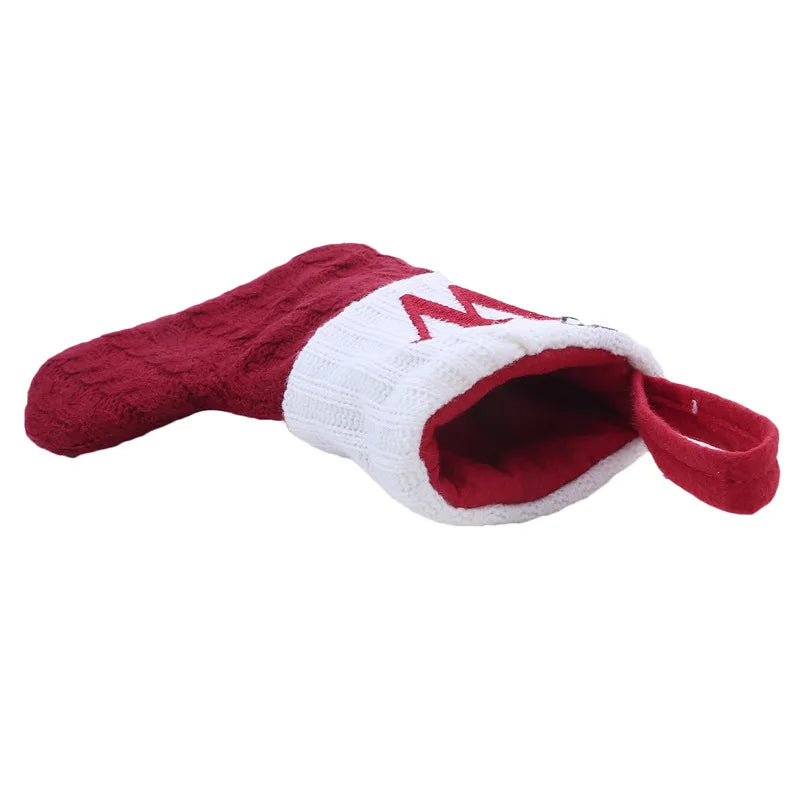 Weihnachtssocken, stricken, Schneeflocke, Buchstabenstrumpf, Weihnachtsdekoration für Zuhause, 2024, Weihnachtsbaumschmuck, Geschenk, Navidad Natal 2025