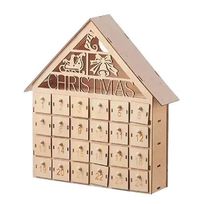 Weihnachts-Adventskalender, 24-Tage-Countdown-Dekoration, Weihnachten, wiederverwendbare Holzdekoration, Tischplatte, abnehmbar, A8i6