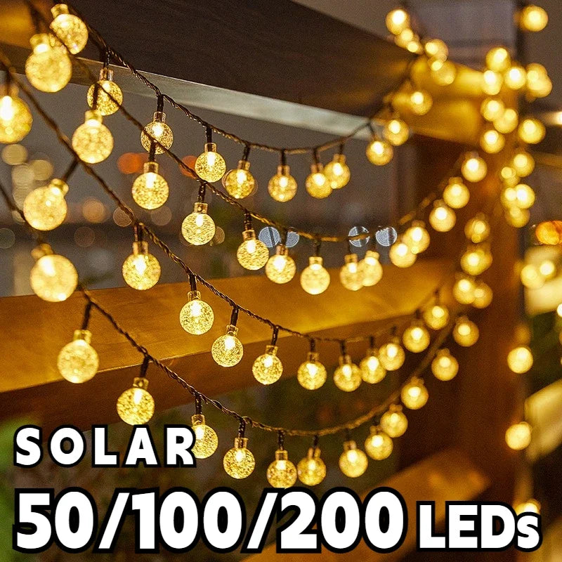 2024 neue Solar Kristall Globus LED Lichterketten LED Solar Outdoor Licht IP65 Fee Licht Weihnachten Girlande für Garten Party decor