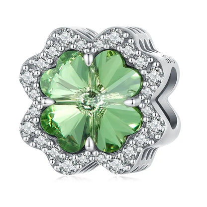 WOSTU Charms-Anhänger aus 925er-Sterlingsilber, grüner Baum des Lebens, Glücksklee-Perlen, passend für Original-Armbänder, Halsketten, DIY-Schmuck, Geschenk