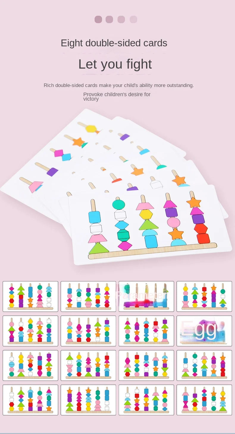 Montessori Holzspielzeug Farbform passendes Puzzlespiel Bunte Perlen Farbkognition Frühes Lernspielzeug Geschenk für Kinder