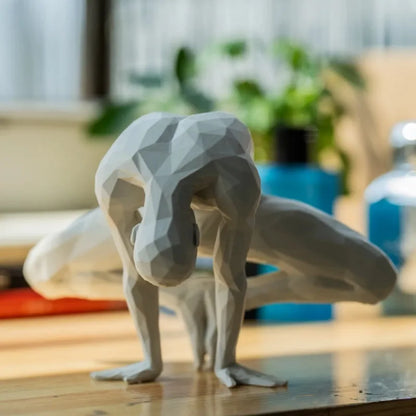 3D-gedruckte meditierende Mannfigur, minimalistische Heimdekoration, Statue für Wohnzimmer, Desktop-Ornament, einzigartiger spiritueller Dekor-Akzent