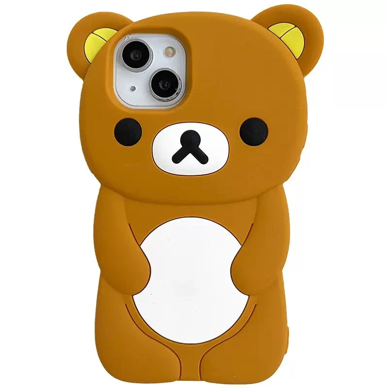 Für iPhone 17 16 15 14 13 12 11 Pro Plus Mini Max Xs XR 6 7 8 SE Silikon Rilakkuma Bär Soft Cover Case