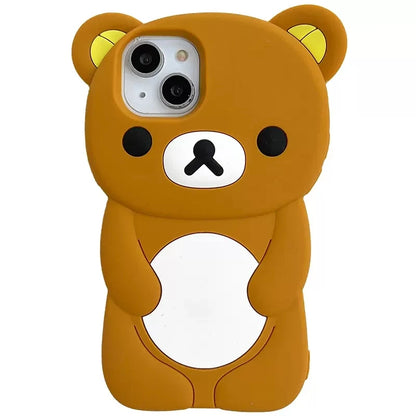 Für iPhone 17 16 15 14 13 12 11 Pro Plus Mini Max Xs XR 6 7 8 SE Silikon Rilakkuma Bär Soft Cover Case