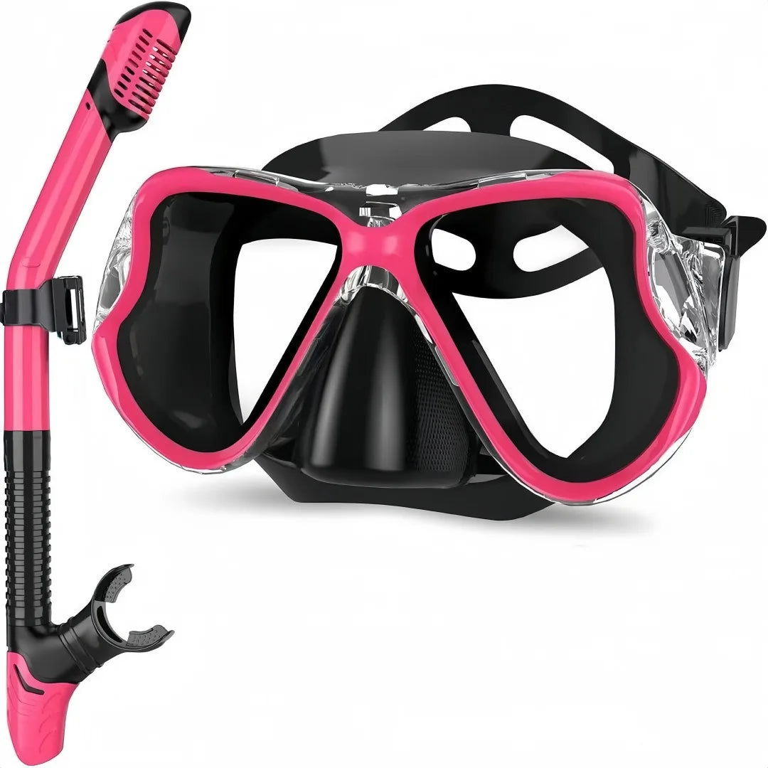 Professionelles Antibeschlag-Schnorchelset für Erwachsene – Set aus Panorama-Tauchmaske und Schwimmtrainingsgeräten aus gehärtetem Glas