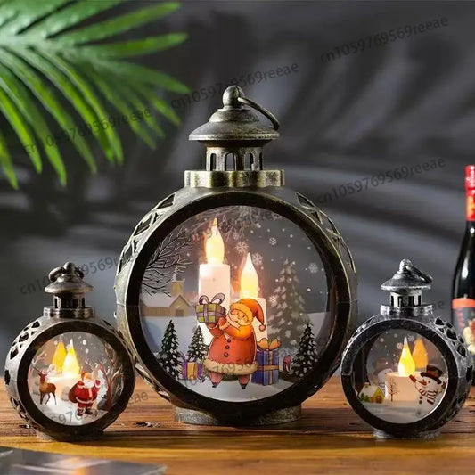 Weihnachtsdekorationen, Vintage-Nachtlichter, leuchtende Geschenke, Fensterdisplays, Desktop-Dekorationen, Requisiten, Atmosphärenornamente