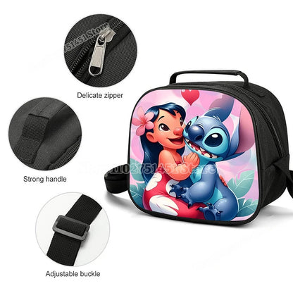 Lilo & Stitch Schulter Lunch Bag auslaufs ichere Kühltasche Handtasche tragbare Thermo Food Bento Picknick Box verstellbarer Schulter gurt