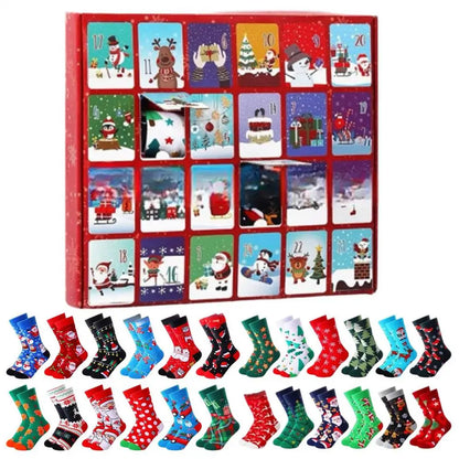 Weihnachts-Countdown-Kalender 2025, Weihnachten, Winter, Heimbedarf, 24-Tage-Countdown-Kalender, Neuheitssocken für Männer und Frauen