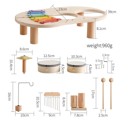 Baby Holz Montessori Spielzeug Bandstand Modell Abnehmbare Set Mobile Trommel Kinder Puzzle Lernen Spielzeug Für Neugeborene Geburtstag Geschenk