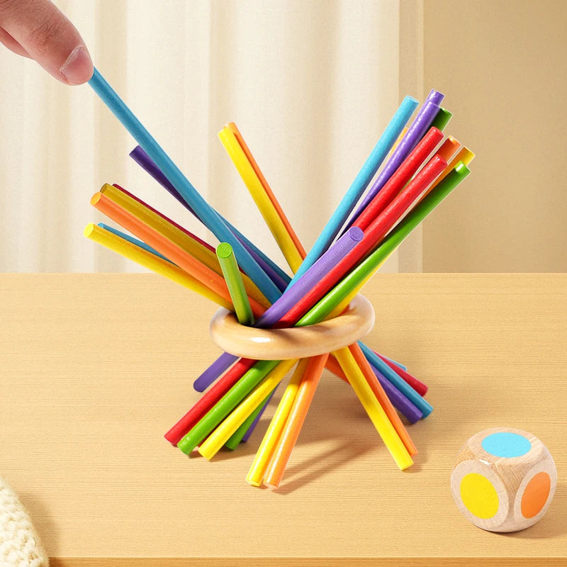 Baby Montessori Sensorische Feinmotorik Spielzeug Farbe Kognitive Lernen Zählen Sticks Spiel Pädagogisches Kinder Balance Holz Spielzeug
