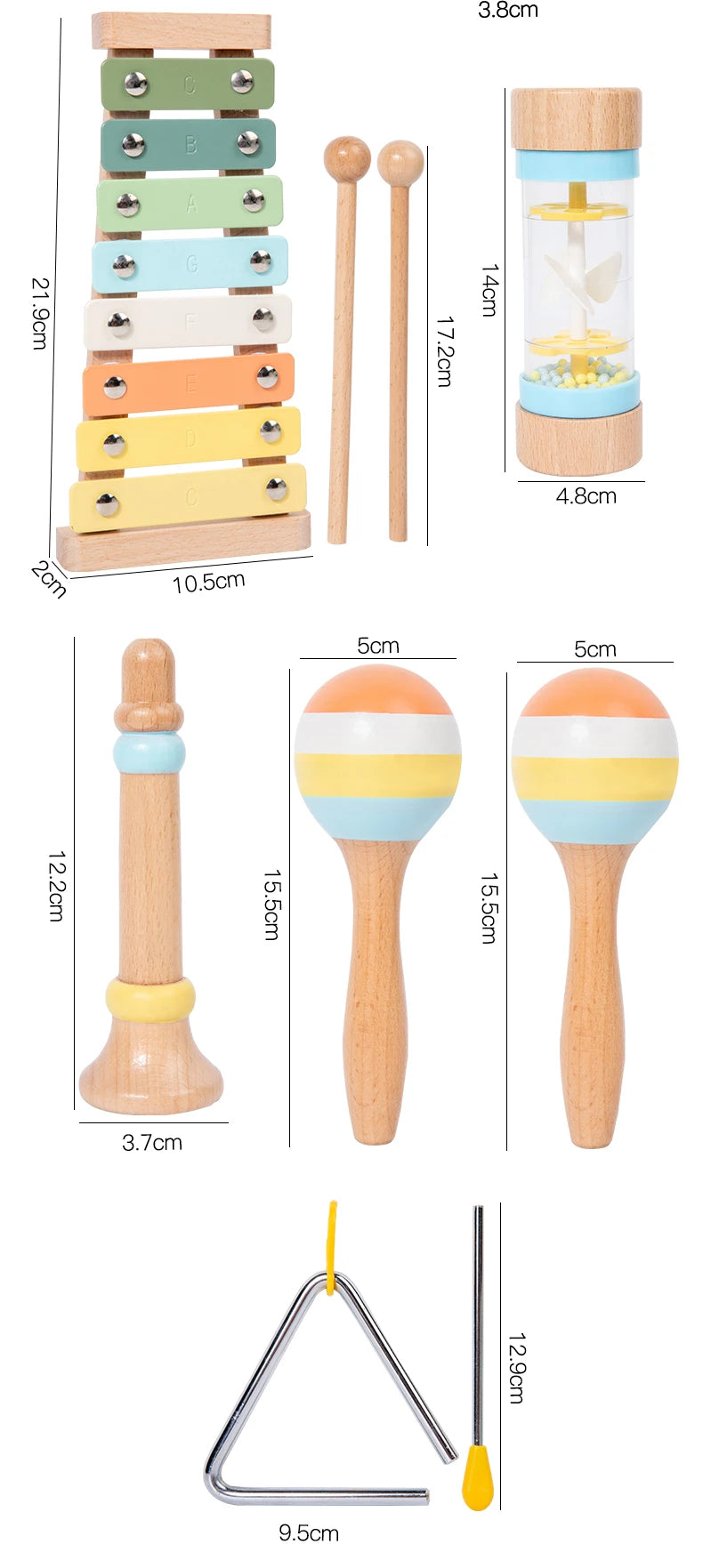 Wooden Musical Instrument Montessori Music Set Baby Children Percussion Instrument Toy Early Educational Knocking Toys for Kids