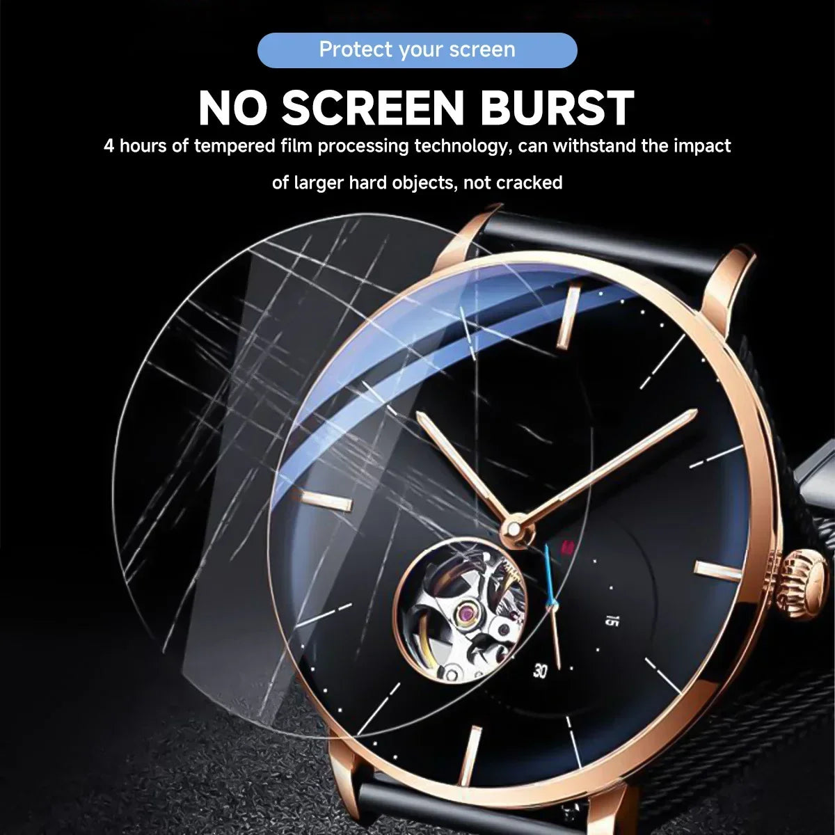 26–46 mm Universal-Smartwatch-Displayschutzfolie aus gehärtetem Glas, Schutzfolie, 28 mm, 30 mm, 32 mm, 38 mm, 40 mm, 41 mm, 42 mm, Durchmesser 2–5 Stück