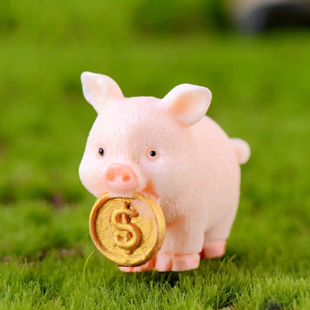 3-4 cm Harz Glück Schwein Figur Geld Piggy Statue DIY Miniatur Garten Tisch Ornament Auto Dashboard Puppen Für ohrring Schlüsselbund