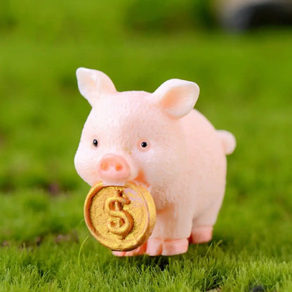 3-4 cm Harz Glück Schwein Figur Geld Piggy Statue DIY Miniatur Garten Tisch Ornament Auto Dashboard Puppen Für ohrring Schlüsselbund