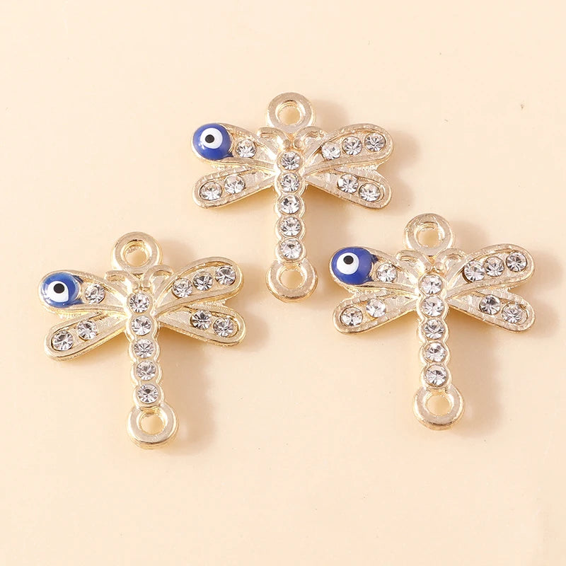 10 Stück Mixed Crystal Evil Eye Charms Türkische Lucky Blue Eye Charms Anhänger Anschlüsse für Armband Ohrringe Halskette DIY Schmuck