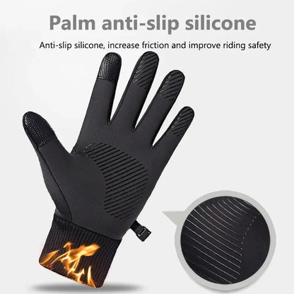 Winter Warme Volle Finger Wasserdicht Winddicht Radfahren Outdoor Sport Laufen Motorrad Ski Touchscreen Fleece Handschuhe