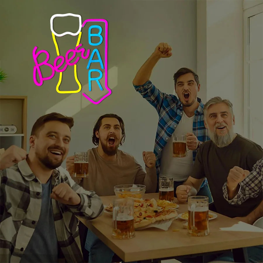 Bier-Neonschild für Wanddekoration, LED-Neonlicht für Männerhöhle, Bierbar, Kneipe, Geschäft, Schlafzimmer, Restaurant, Club, Hotel, Partygeschenke