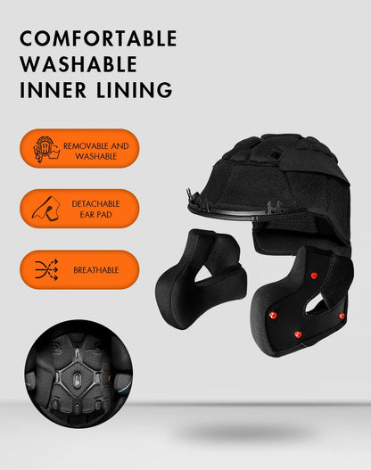 Integraler Motorradhelm mit Dual-Visier, Cyril hochklappbarer Motorradhelm mit Bluetooth-Steckplatz für Erwachsene, DOT-zugelassener Helm