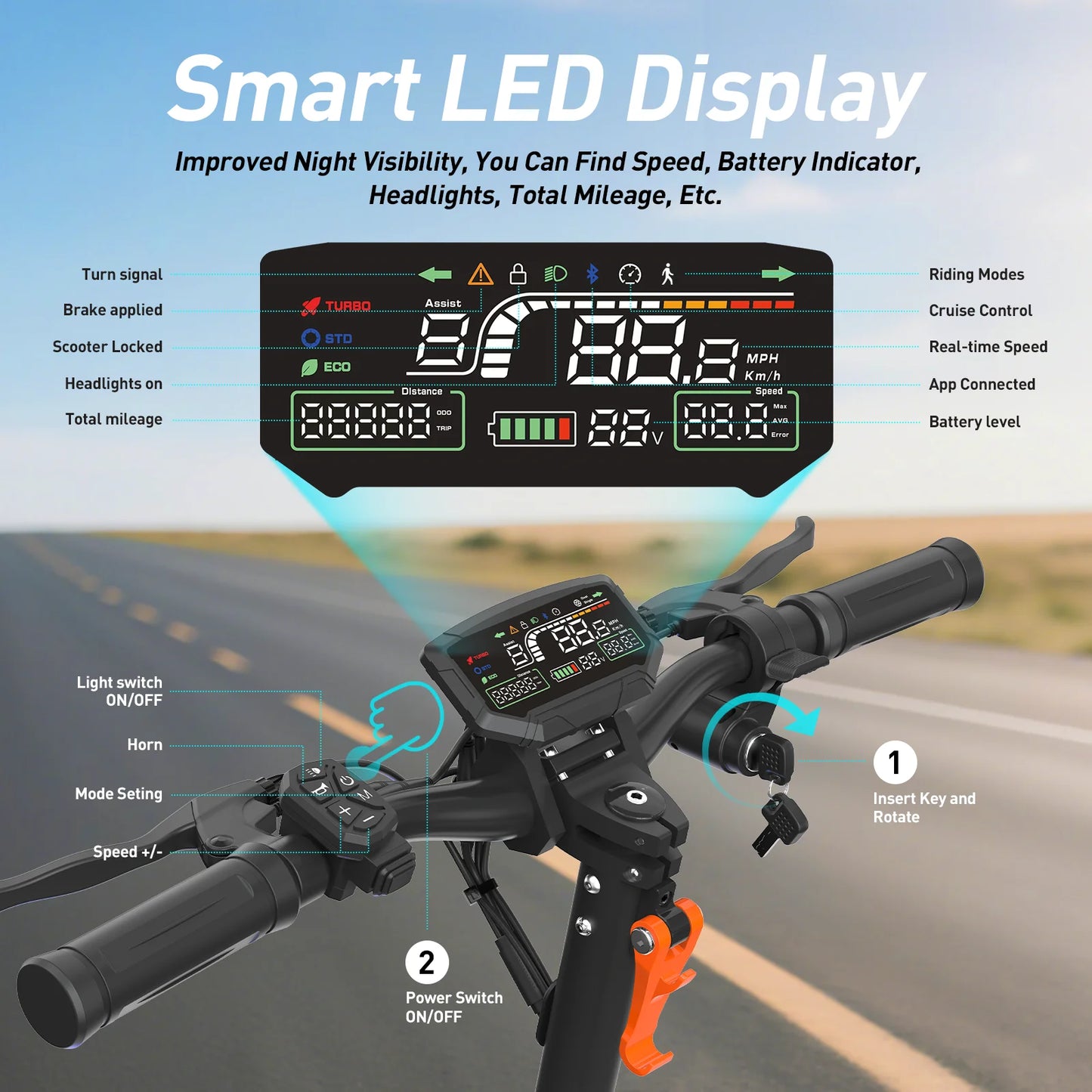 TOFUN TF3 Elektroroller 1000W Motor 48V13Ah Batterie Erwachsene Sport Road Mountain E-Scooter 10 Zoll Reifen Schnee Faltbarer EScooter