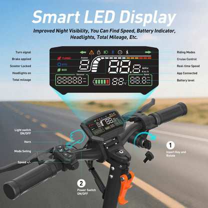 TOFUN TF3 Elektroroller 1000W Motor 48V13Ah Batterie Erwachsene Sport Road Mountain E-Scooter 10 Zoll Reifen Schnee Faltbarer EScooter