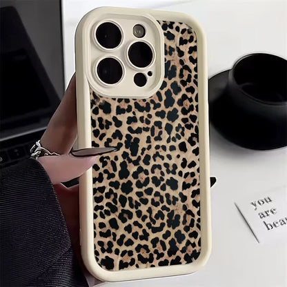 Mode Sexy Braun Leopard Silikon Soft Case Für iPhone 13 14 Pro Max 11 12 Mini 15 16 Plus SE2022 7 8 X XS XR Stoßfest Abdeckung